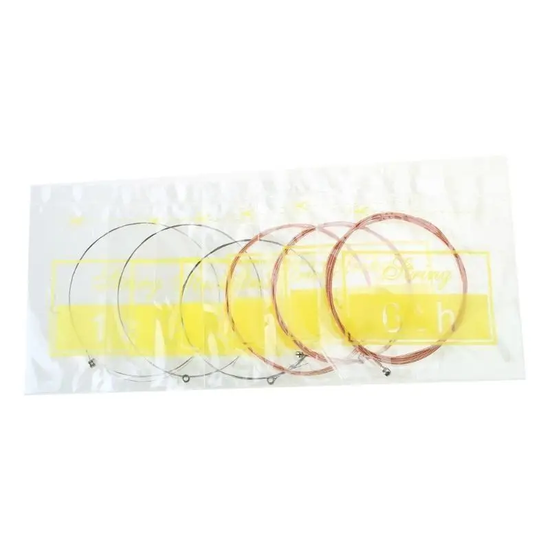 

652F Pack of 6pcs Acoustic Guitar Practice Part Professional 6 Strings Folk Guitar String Steel Guitar Strings Wound Set