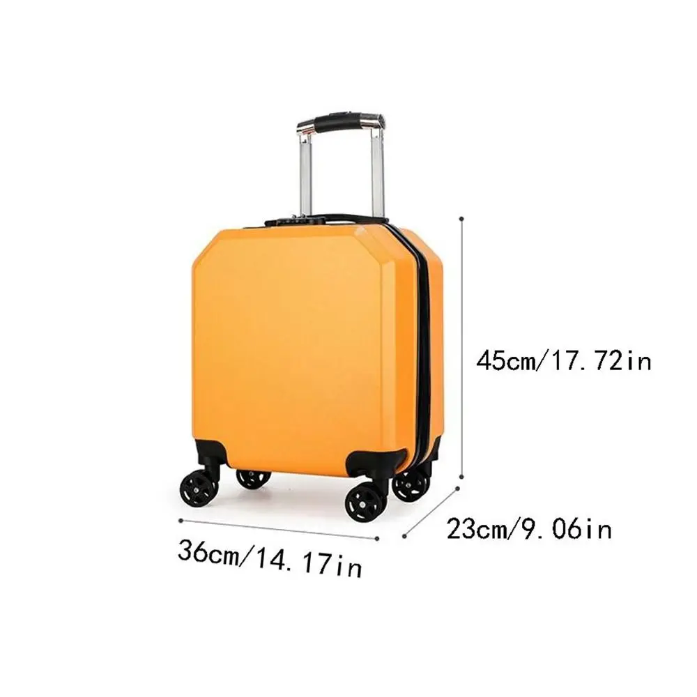 Portable With Password Lock Kids Luggage ABS Wheel 18 Inch Suitcase Square Solid Children\'s Trolley Case Student