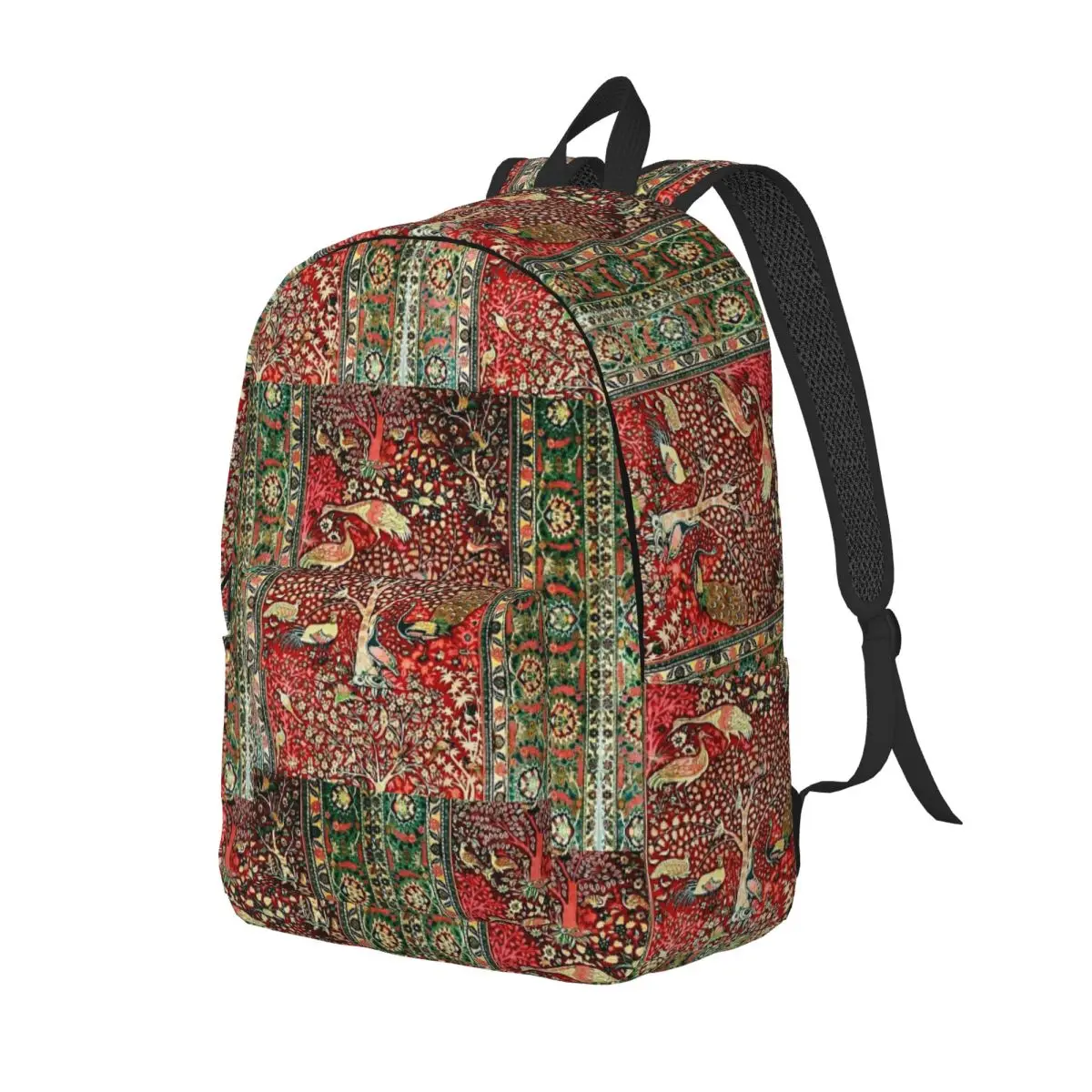 

Antique Persian Rug Bird Tree Flowers Ca Backpack Daypack Large Capacity Kids BookBag School Bag Shoulder Bags for Men Women