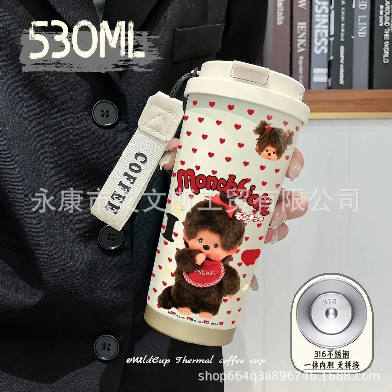 Kawaii New 530ML Mengqiqi Thermos Cup Portable Large Capacity Car Double Drink Coffee Cup Girl Birthday Gift Christmas Gift - view 4