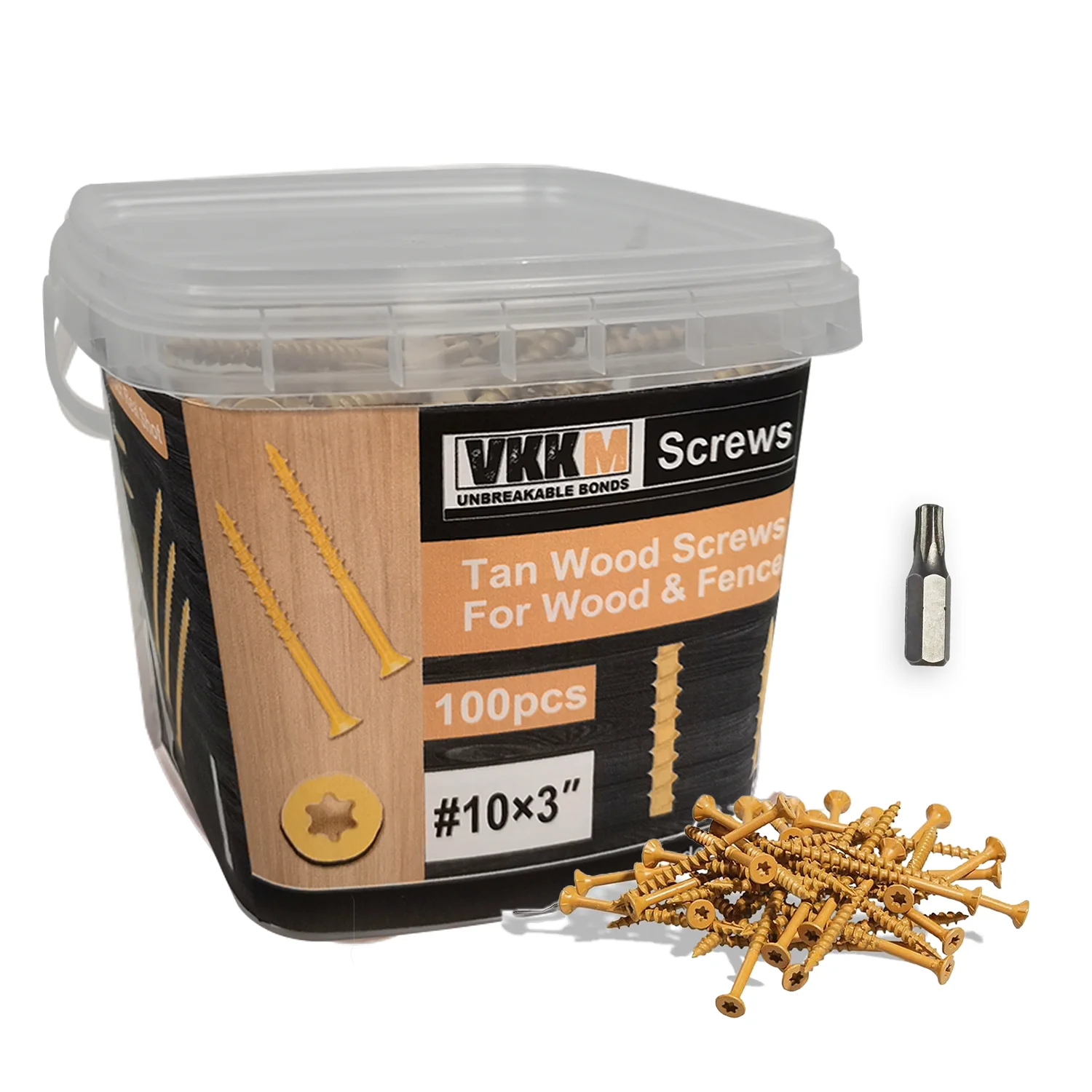 

100 шт. # Структурные винты 10x3 дюйма — углеродистая сталь VKKM Torx, энергосбережение 40%, желтое оцинкованное покрытие + бесплатная бита T25 в комплекте