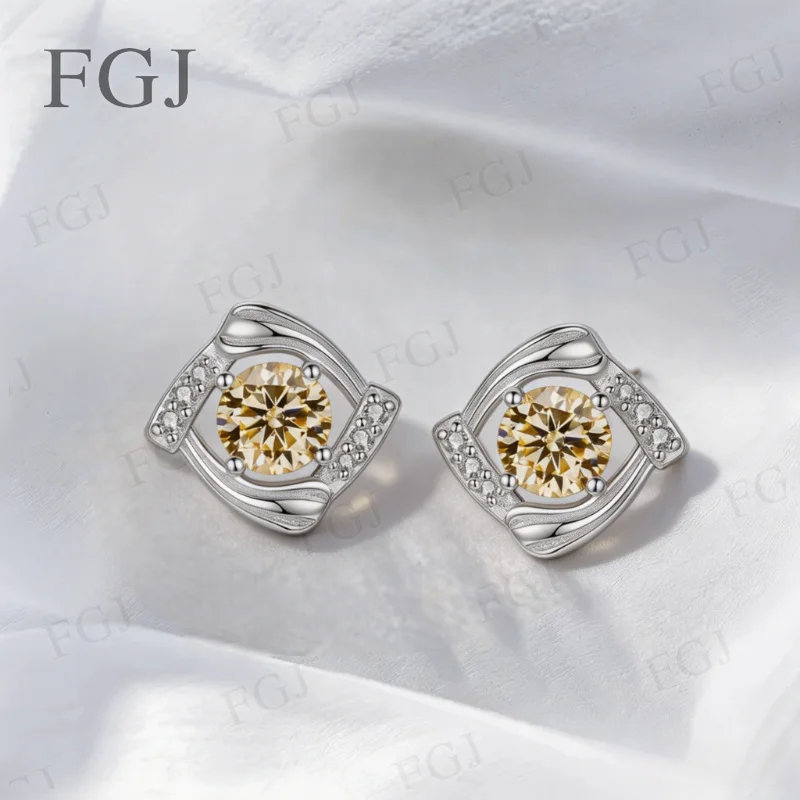 1ct Moissanit-Ohrringe, D-Farbe, VVS1, S925-Sterlingsilber, Ohrstecker für Damen, Geburtstagsfeier, hochwertiger edler Schmuck, Geschenk – Detail 15