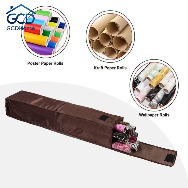 Oxford Fabric Wrapping Paper Storage Bag Large Capacity Tool Pocket Stores Posters Kraft Paper Wallpaper Rolls Home Craft Use