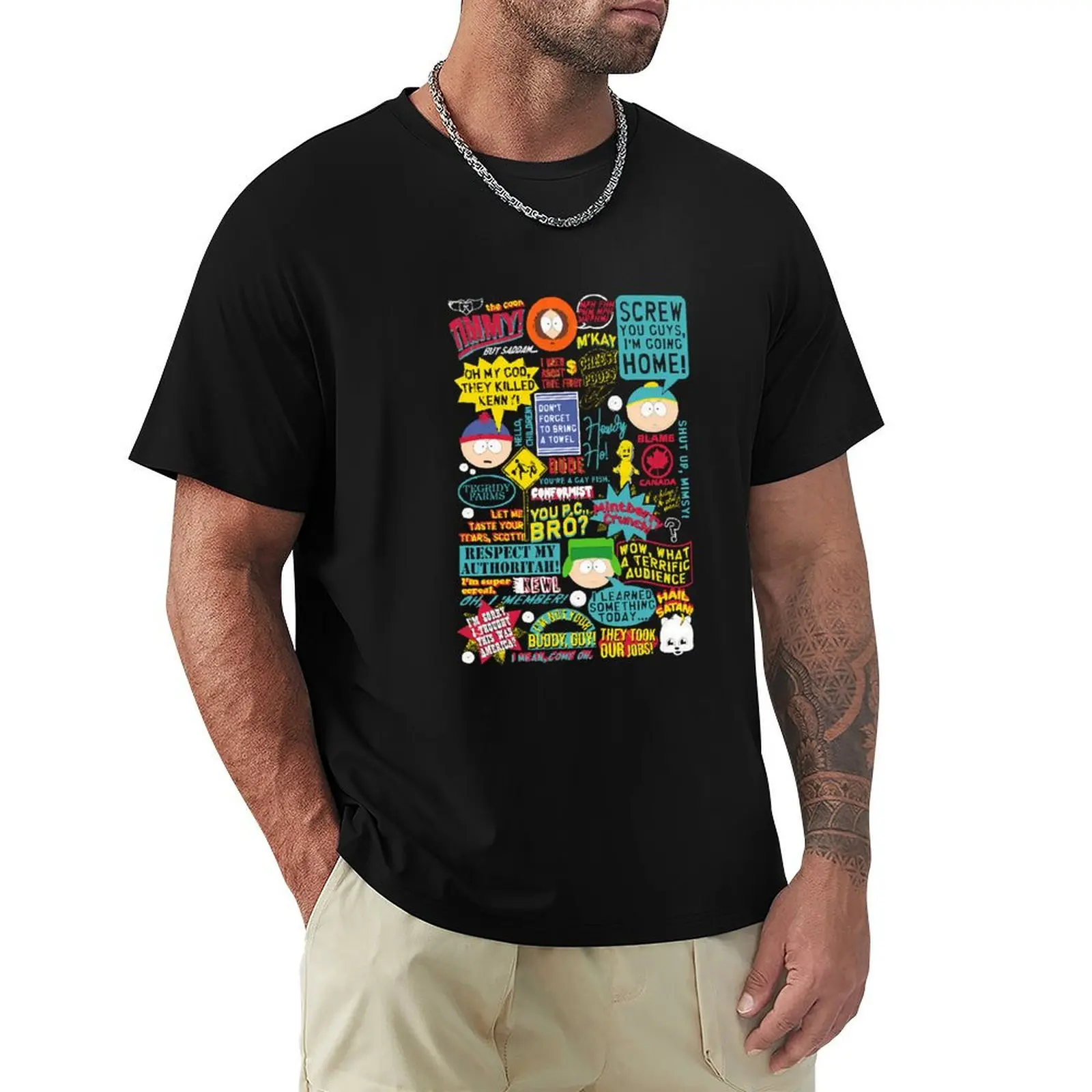 

South Park Quotes T-Shirt blue lock anime clothes graphic t shirt vintage black t shirts for men