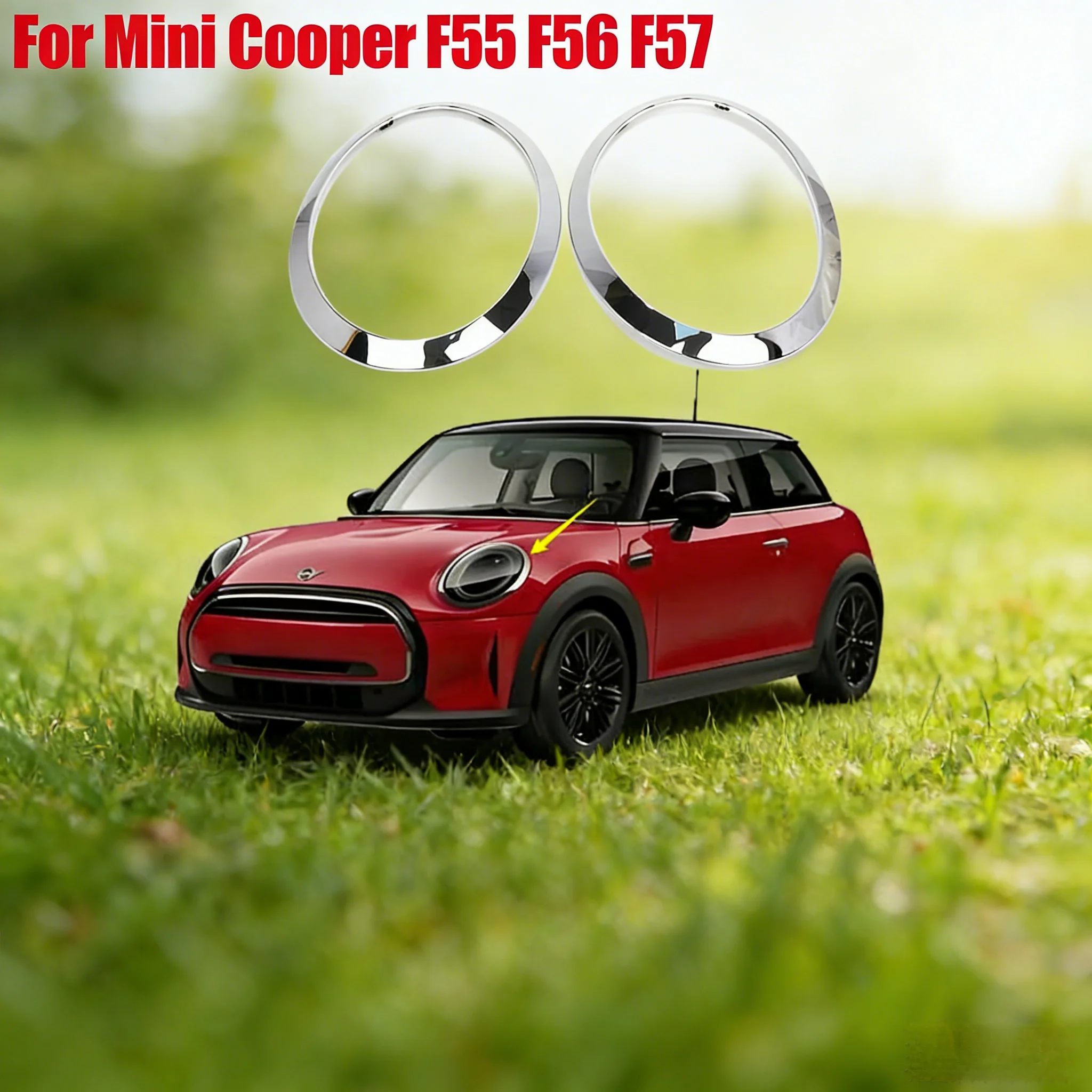 

2 шт. рамка передней фары, декоративное кольцо для Mini Cooper F55 F56 F57 51137300631 51137300632 51712355791 51712355798