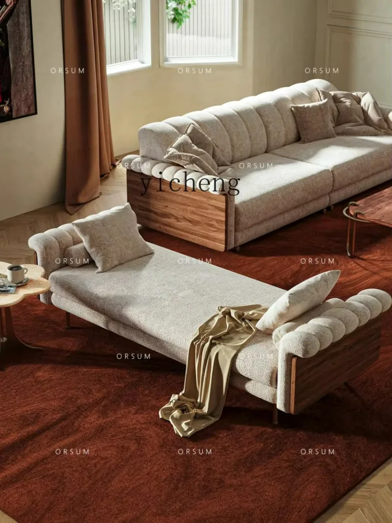 Retro Creative High-end Solid Wood Leather Frame Medieval Sofa Recliner Bedside StoolD25
