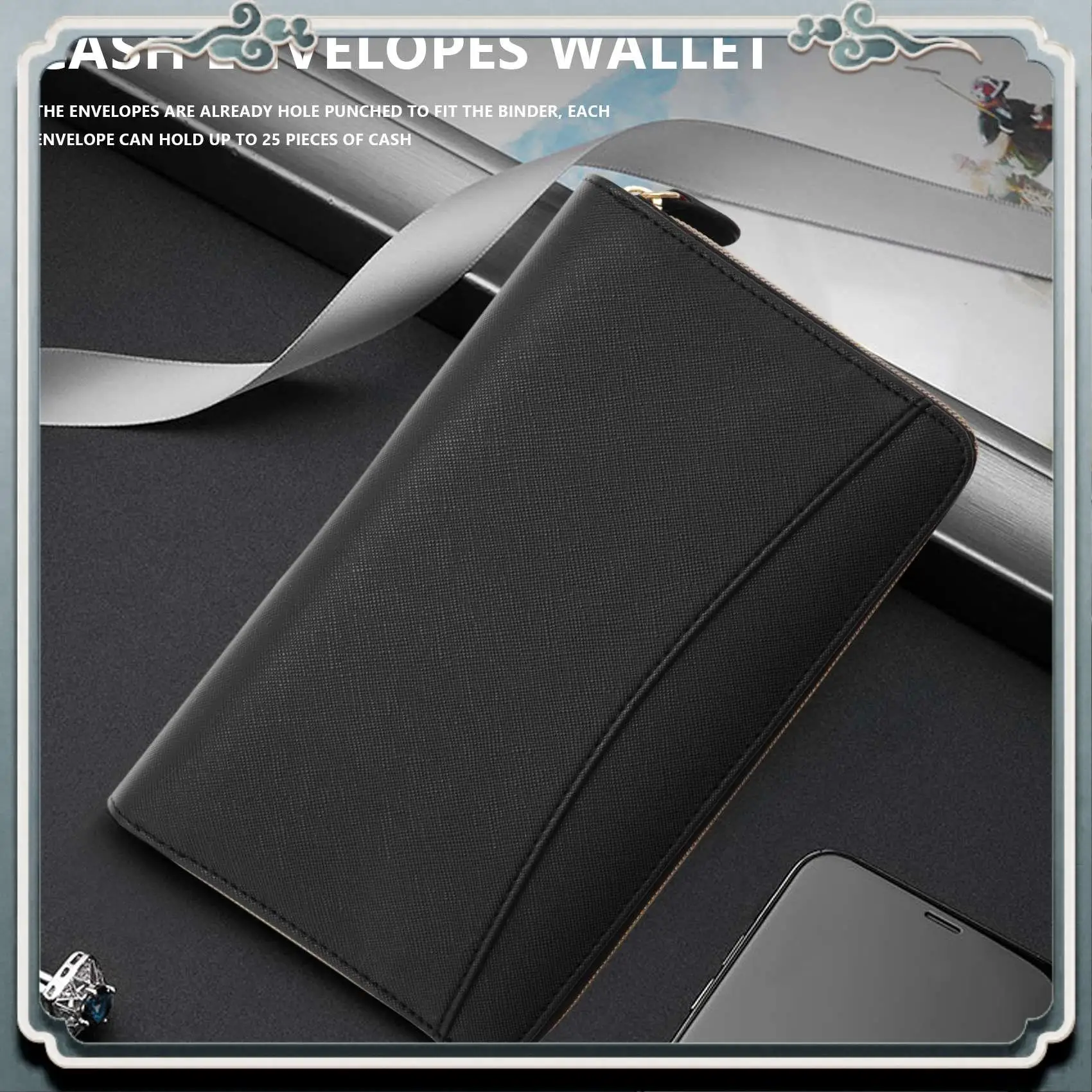 Premium All-In-One Cash Envelopes Wallet System With 12 Budget Envelopes And 12 Budget Sheets For Financial Planner