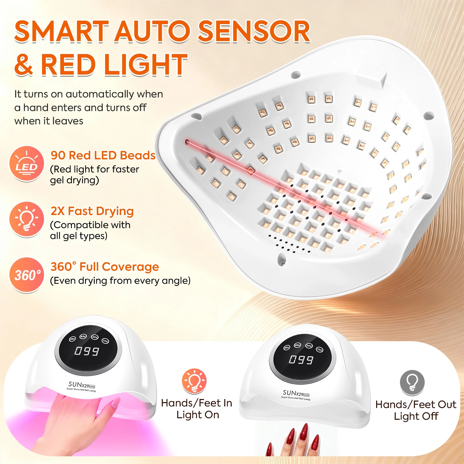 DianaBeauty-lámpara UV para uñas, secador de uñas portátil con pantalla táctil, lámpara de manicura profesional con Sensor inteligente, herramientas de salón de uñas