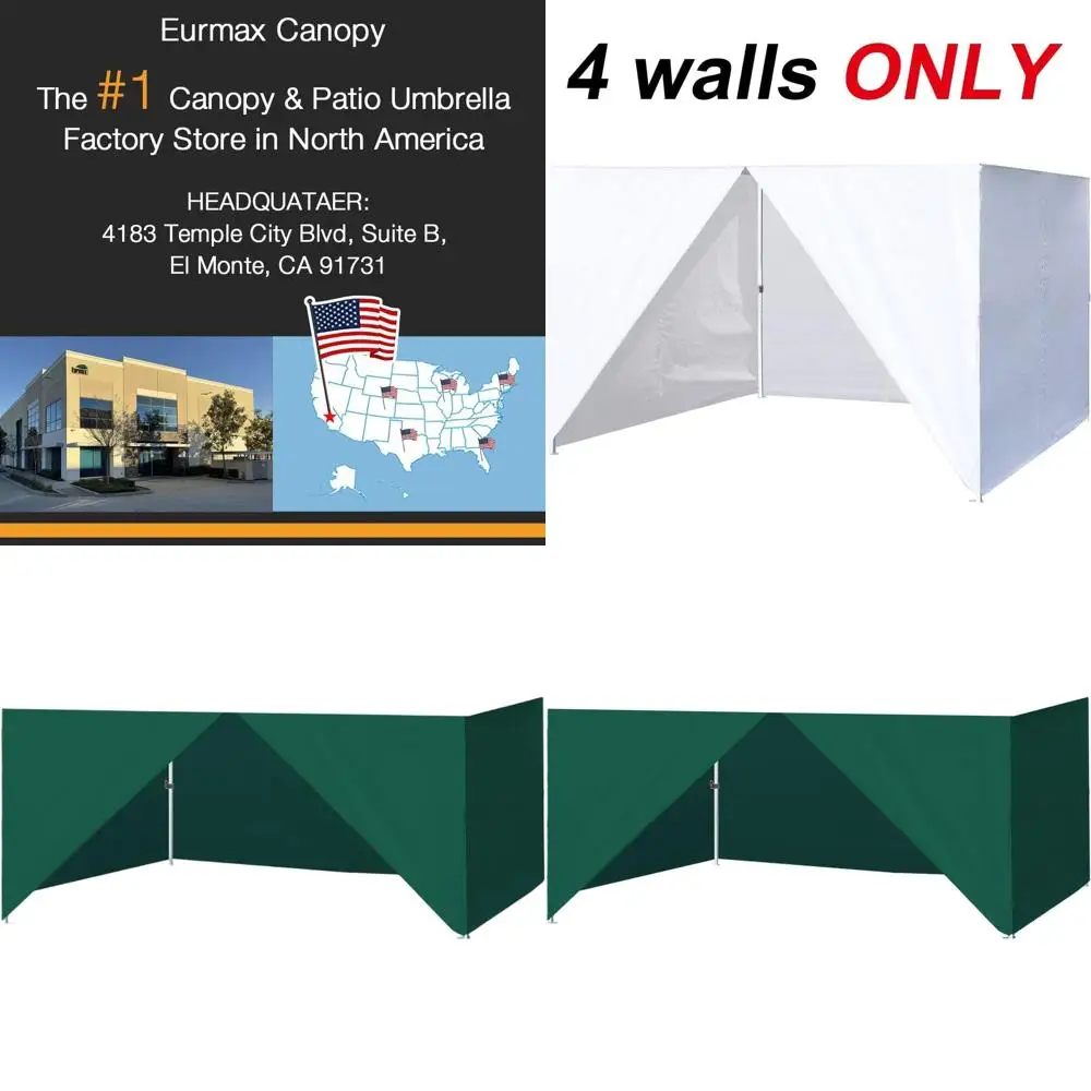 

Зеленые боковые стенки Forest Green 8x12 с молниями для палатки Easy Up