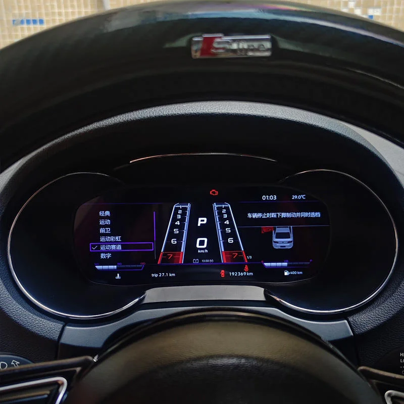 Fotografia 5: Painel Digital IPS LCD com Cluster de Instrumentos Virtual e Velocímetro para Audi A3 2014-2020