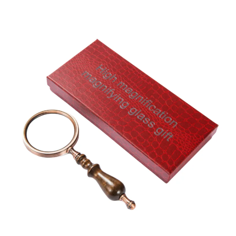 Lente d'ingrandimento portatile 10X con manico in rame antico lettura di vetro regalo di fascia alta lente d'ingrandimento lettura di giornali