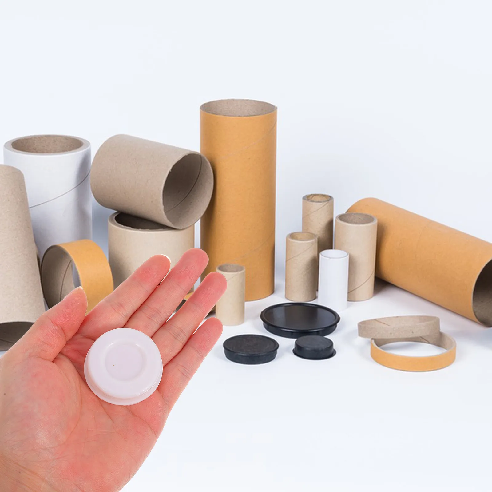 20Pcs 40mm Round Plastic End Caps Mailing Tubes Secure Fit Easy Install Protection for Shipping Tubes Kraft Shipping Tube Cap