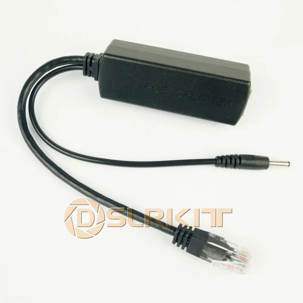 DSLRKIT DC 5V 2.4A 3.5*1.35mm Port Gigabit Active PoE Splitter 802.3af 802.3at 1000mbps