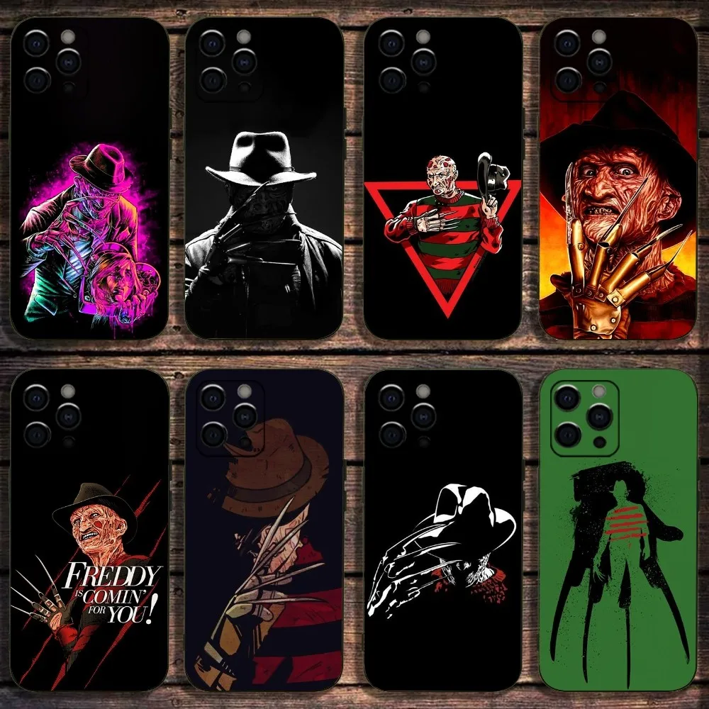 F-Freddys-Kruger H--Horror Movie Phone Case For Apple iPhone 15,14,13,12,11,Pro,X,XS,Max,XR,Plus,Mini Soft Black Cover