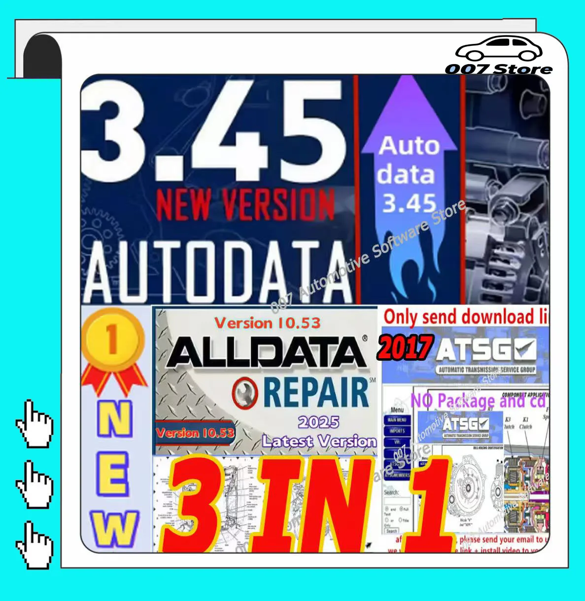 

2025 Auto repair software Alldata 10.53 + Autodata 3.45 + ATSG 2017 Automotive Maintenance Software auto car diagnostic install