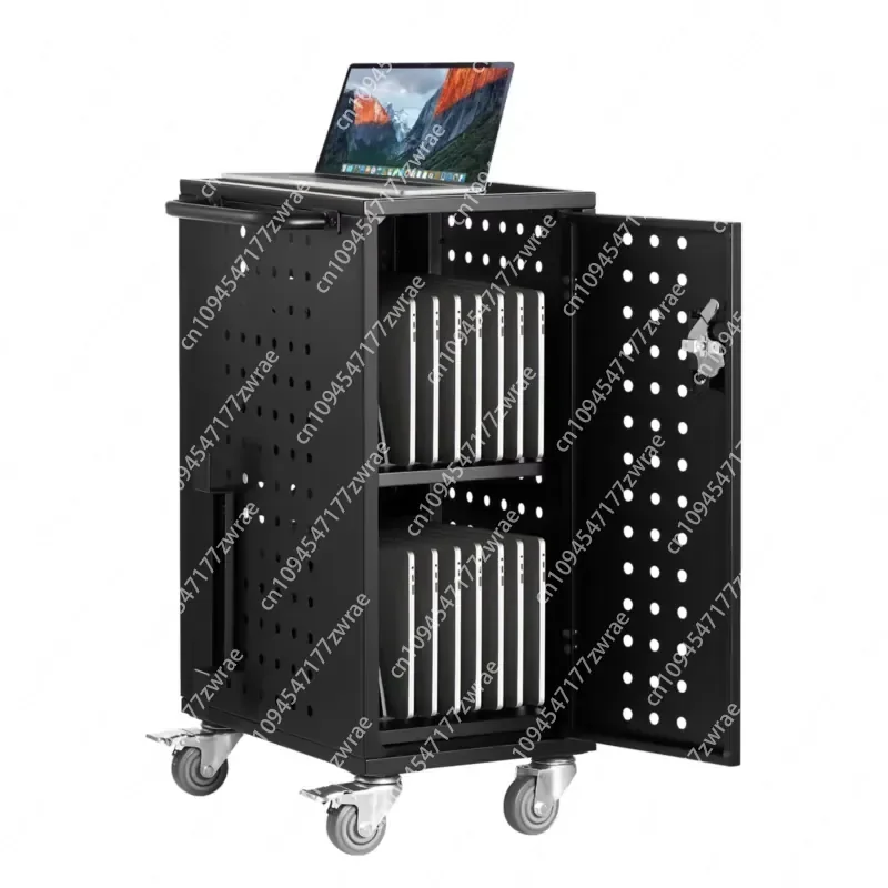 16-Device Mobile Charging Station Floor-Mounted Cart Chr for Screens up to 15.6