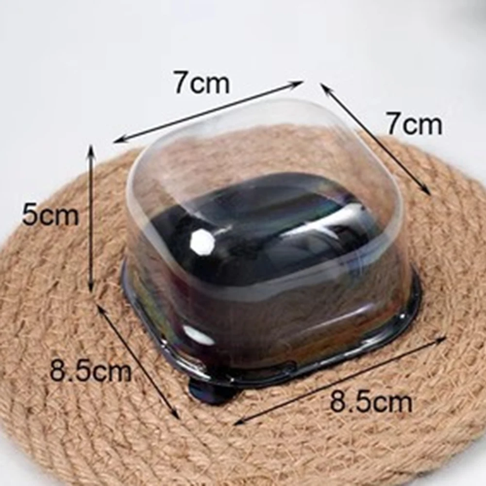 Home Tool Clear Plastic Mini Cupcake Box, Muffin Dome Single Container Box for Wedding Birthday Cheese Pastry Dessert Cake Black