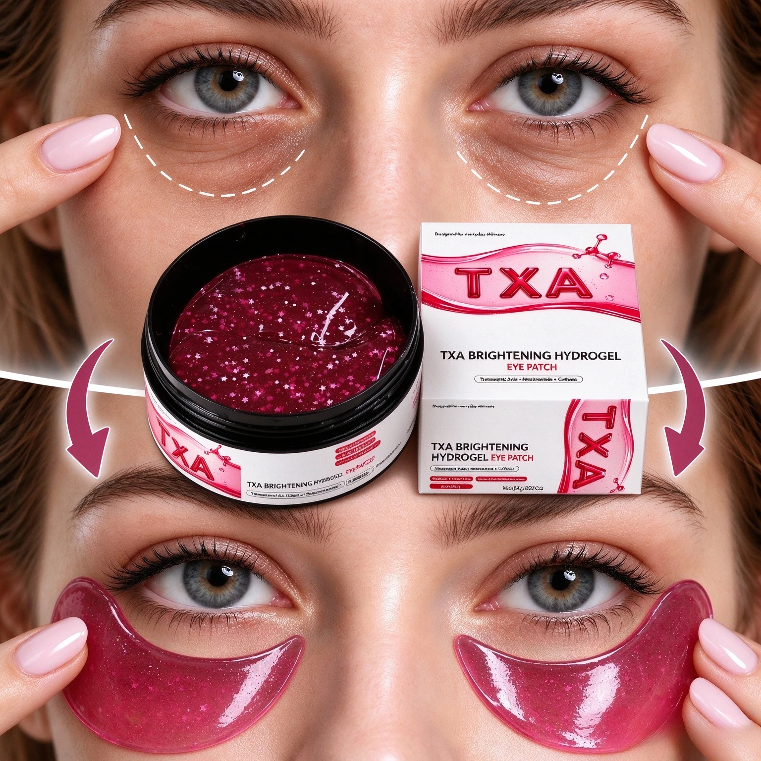 Pink Under-Eye Mask For Dark Circle And Puffiness Slip-resistant Eye Patches With Collagen Leave Skin Looking Youthful.