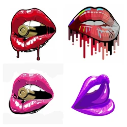 Funny Red Lips Bullet Car Sticker Creative Window Bumper Laptop Suitcase Vinyl Sticker Decorative Waterproof PVC Accessories