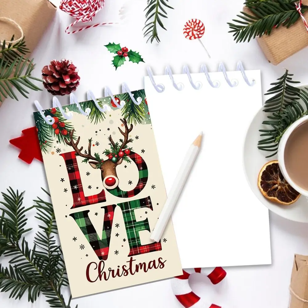 8 STKS Coil Binding Kerst Notebook Mini Maat Meerdere Stijlen Spiraal Notebook Spiraal Ontwerp Kerstman Notebook
