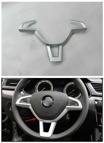 For Skoda Octavia 2018-2019 ABS Chrome steering wheel decorative frame anti-scratch protection decorative car accessories