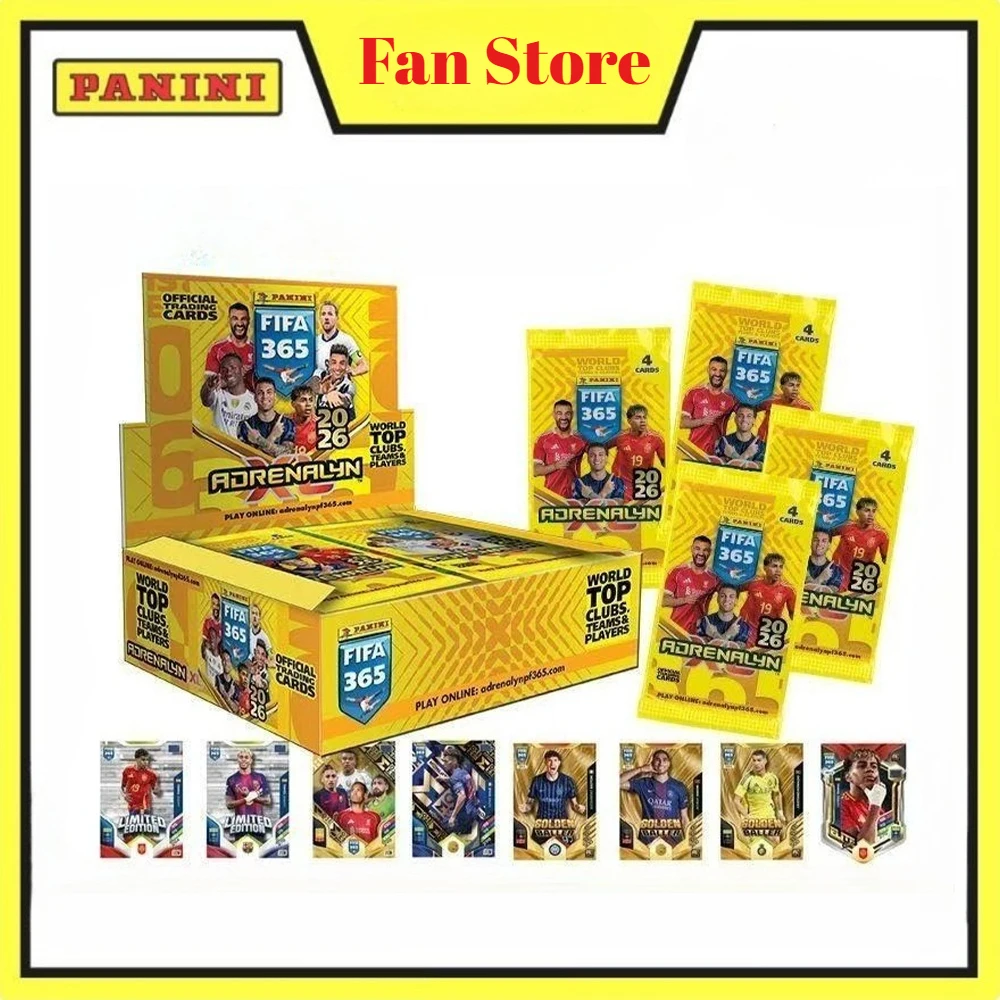 Tarjetas de Fútbol Panini FIFA 365 Adrenalyn XL 2026, Tarjetas Coleccionables de los Mejores Clubes y Jugadores del Mundo, Regalo para Aficionados al Fútbol