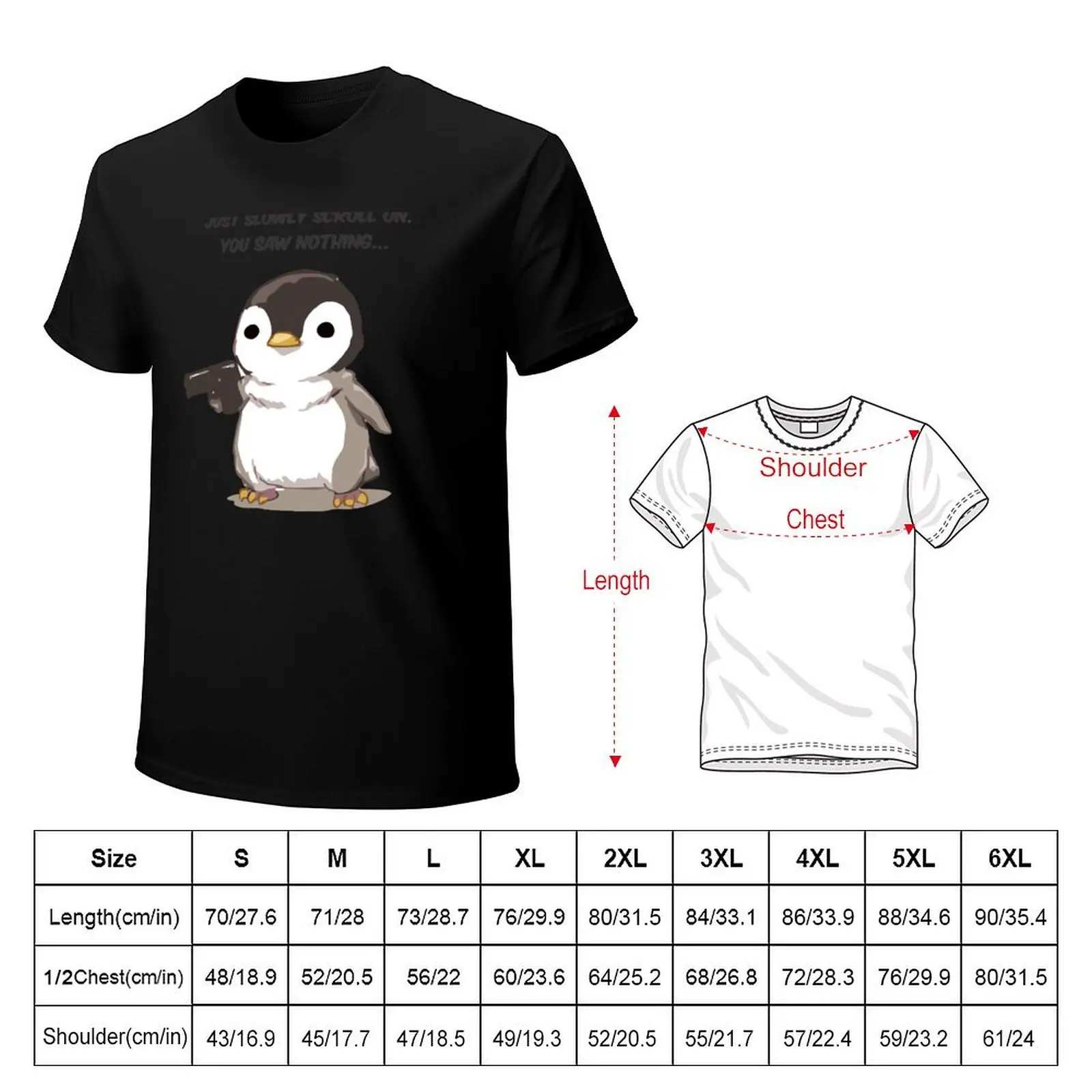 Penguin Gun T-shirt customs design your own graphics Aesthetic clothing quick drying mens clothes