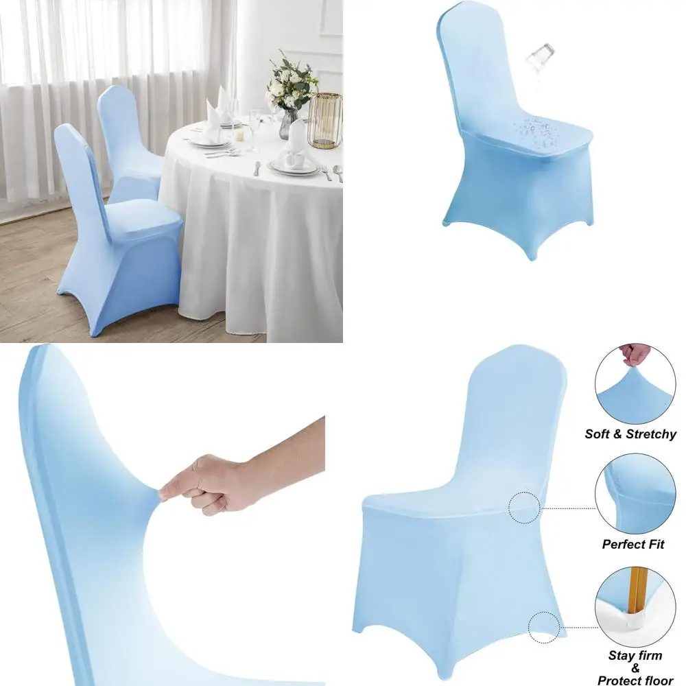 

Водонепроницаемые чехлы для стульев из спандекса, 25 штук в упаковке, эластичные полиэстеровые чехлы для универсального использования на открытом воздухе, идеально подходят для вечеринок, банкетов, свадеб