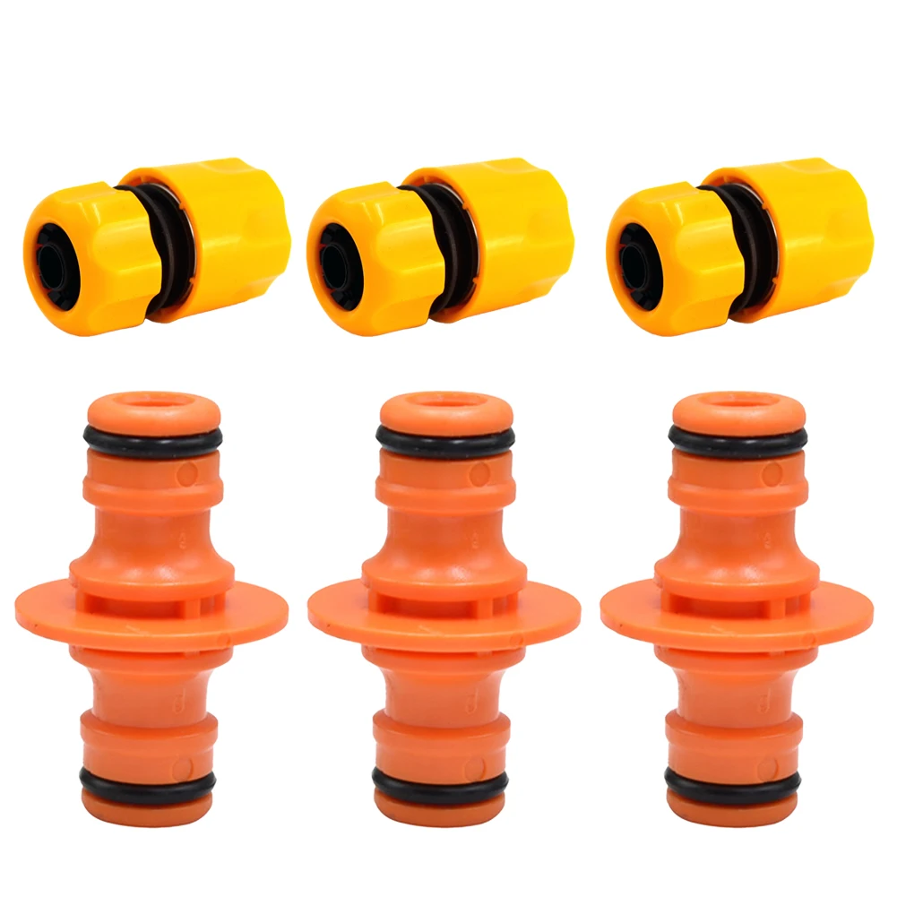 

6Pcs ABS Garden Quick Hose Connector 3/4-1/2‘’ End Double Male Coupling Joint Adapter Extender Set For Hose Pipe Tube Irrigation