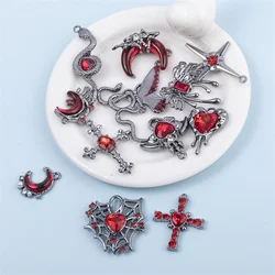 10pcs Mixed Style Heart Star Butterfly Charms Colorful Crystal Pendant For Making DIY Handmade Findings Jewelry Accessories