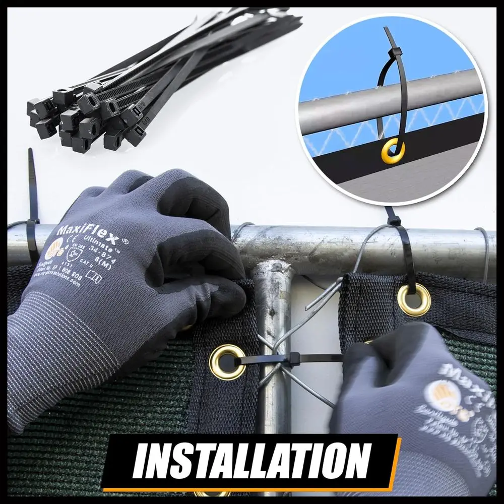 맞춤형 그린 프라이버시 펜스 스크린, 메쉬 패브릭 포함, 50x4', 케이블 및 지퍼 타이 포함