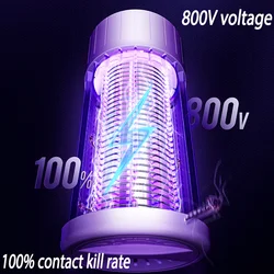 LED Mosquito Repelente Assassino Portátil Bug Zapper Recarregável Camping Fly Trap, Mudo Eletrônico Interno, Assassino de insetos, Assassino de insetos