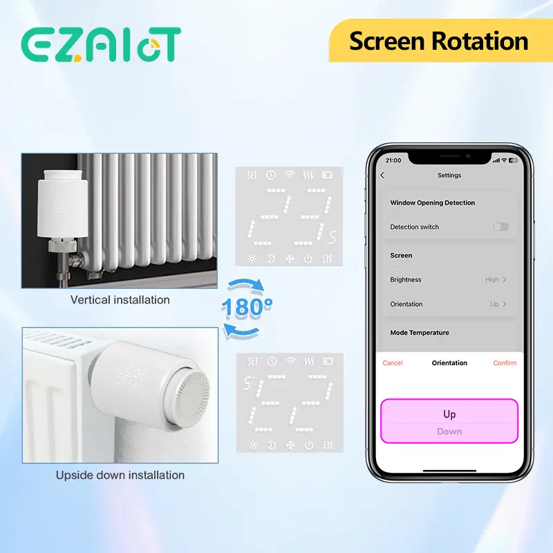 Smart Thermostat TRV Radiator Valve Zigbee/WiFi Tuya Actuator Head Remote Temperature Controller Voice Control Alexa Google Home - 5