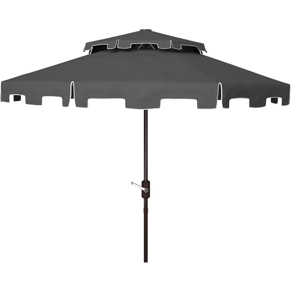 Outdoor Collection Zimmerman grijs/wit 9FT dubbele marktparaplu