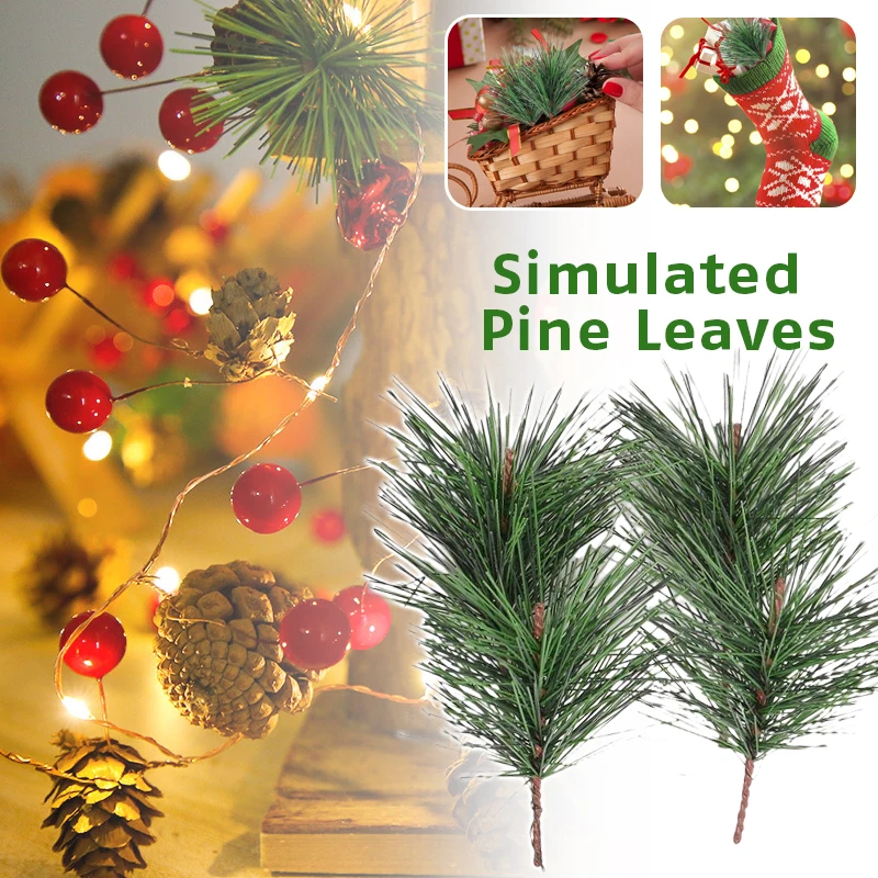 

Artificial Green Pine Needles Branches Small Twigs Stems Picks for Christmas Flower Arrangements Wreaths and Holiday Decorations