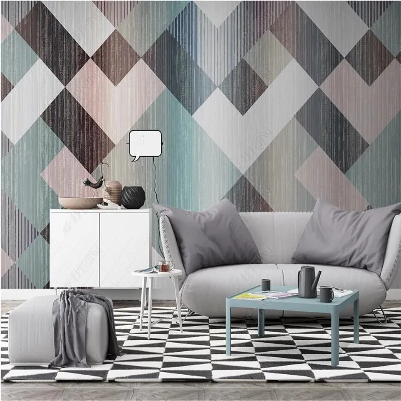 

Nordic Modern Geometric Lines Home Improvement Wall Paper 3D Living Room Bedroom TV Sofa Background Decor Mural Wallpaper 3D