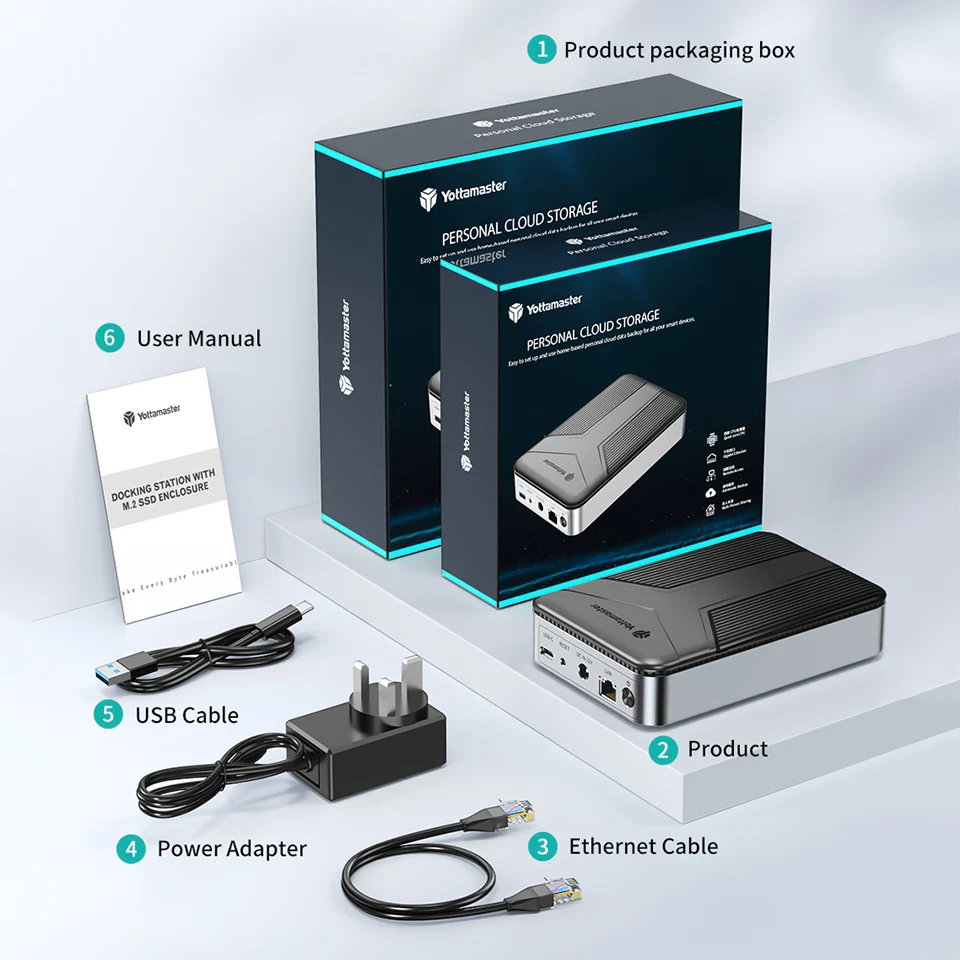 Yottamaster 2.5 3.5 inch SATA SSD Enclosure NAS Wireless HDD External Case Hard Disk Drive Storage Box Personal HD Cloud Server