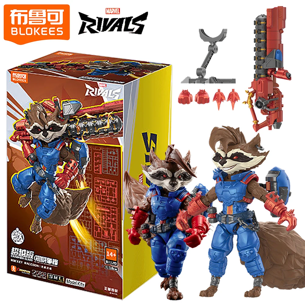 blokees-genuine-marvel-rivals-creative-peripheral-action-figures-fans-like-characters-moon-knight-rocket-raccoon-model-ornaments