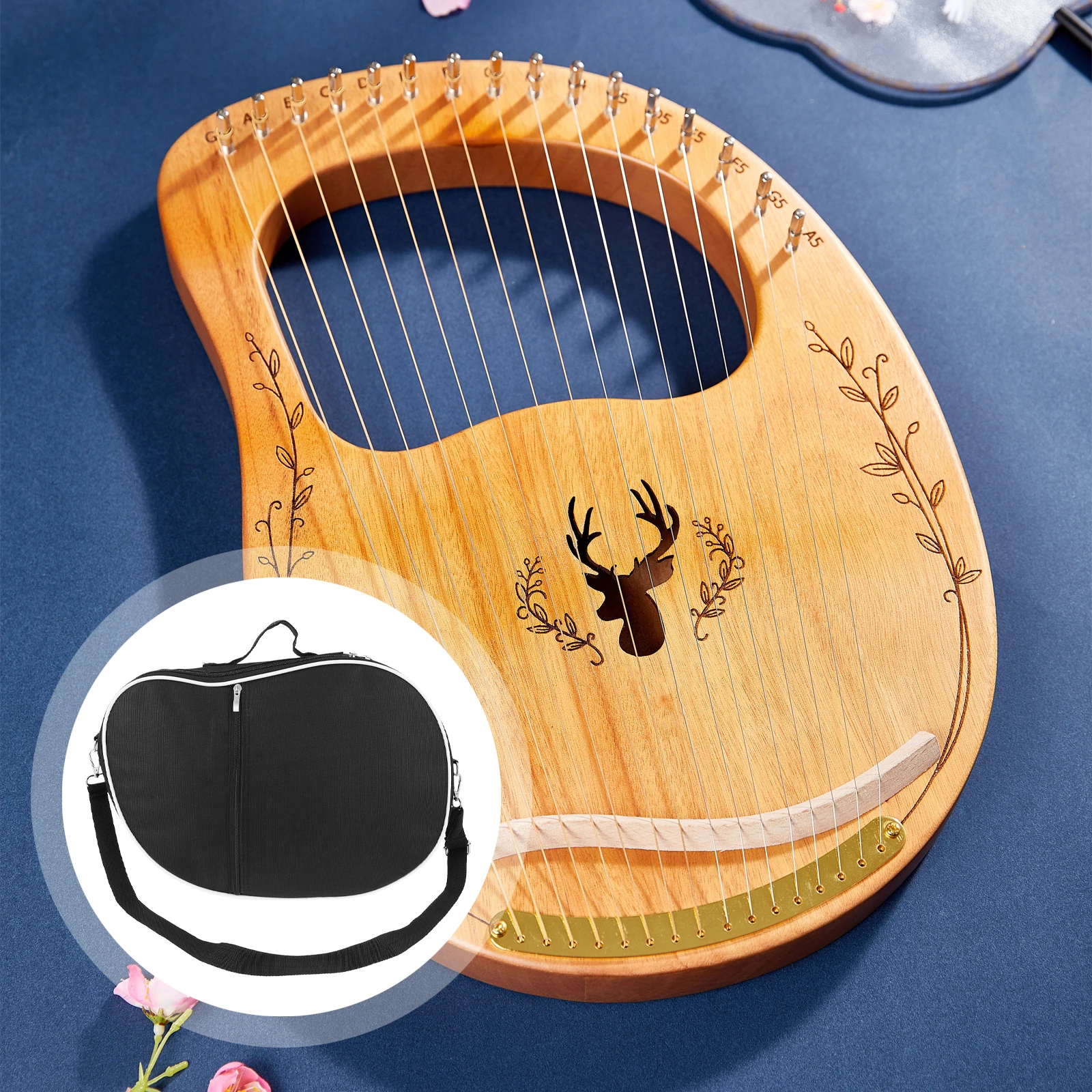 

Little Harp Storage Bag Musical Instrument Accessories Advanced Lyre Case Portable Canvas Carry Part