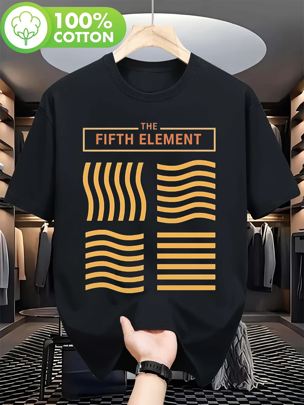 Camiseta clásica negra con el logo de la película "El Quinto Elemento" - Camiseta estilo streetwear para parejas, apta para todas las estaciones