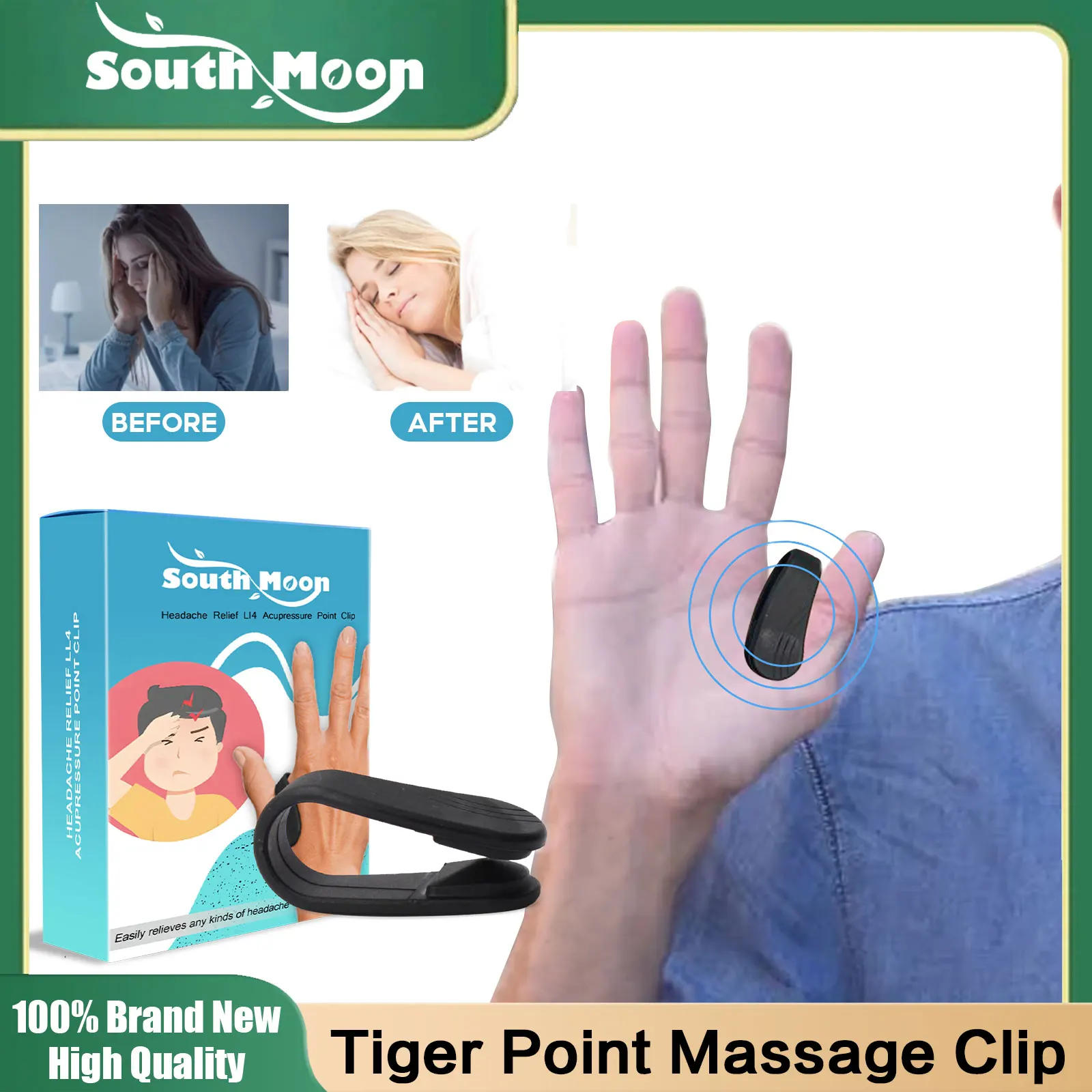 

Li4 зажим для точек акупрессуры для облегчения головной боли, головокружения, способствует кровообращению, уменьшает давление, массажный зажим для суставов пальцев