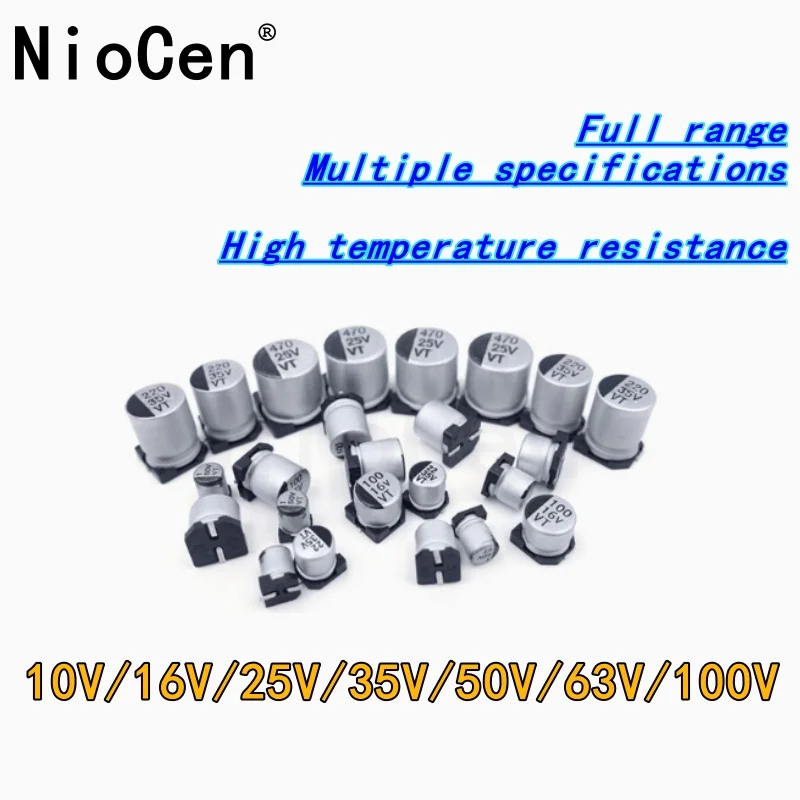 

10PCS SMD Aluminum Electrolytic Capacitor 6.3V 10V 16V 25V 35V 50V 1UF 2.2UF 4.7UF 10UF 22UF 47UF 100UF 220UF 330UF 470UF 1000UF