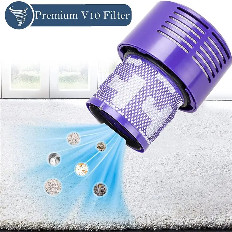 ABCA-V10 Filters 2 Pieces Replacement For Dyson V10 Cyclone Series, V10 Absolute, V10 Animal, V10 Total Clean, SV12& 1 Clean Bru