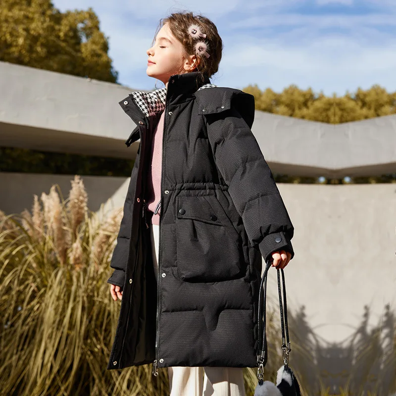 UNITIM 2026 Winter Children Down Jacket For Girl 90% White Duck Down Thick Warm Teenage Girl Outwear Coat 5-12 Years Kids Parka