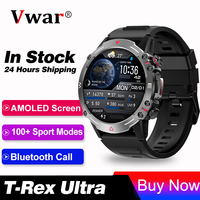 T-Rex Ultra Smart Watch Rugged Outdoor Sports SmartWatch AMOLED Screen with AOD Bluetooth Call IP68 Waterproof Fitness Watches