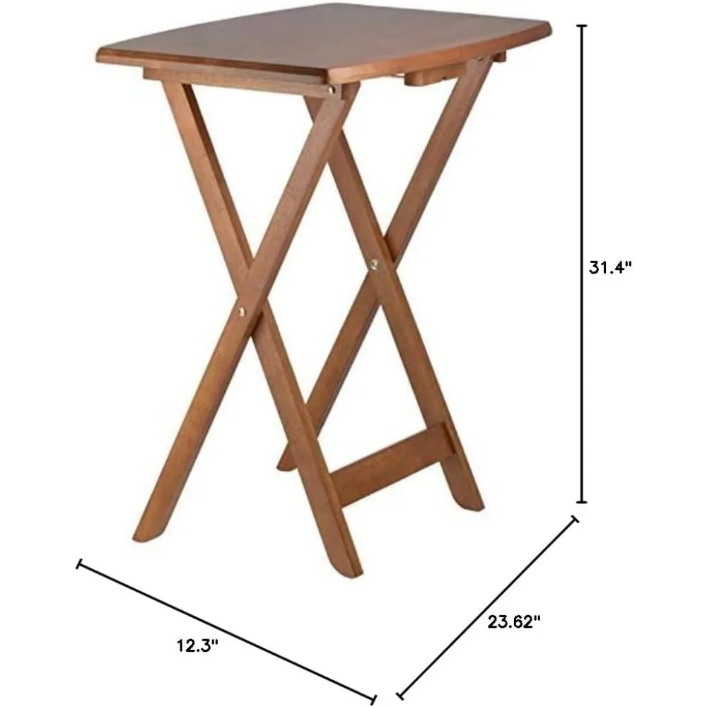 Transitional Style Oversized Solid Wood Snack Table Set with 24W x 12D Dimensions, Featuring Curved Sides and Rounded Corners, I