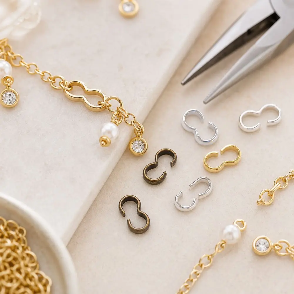 100Pcs Metal Open Link Connector W Shape Double Open Charm Connector Smooth Finish Jewelry Connector Buckle
