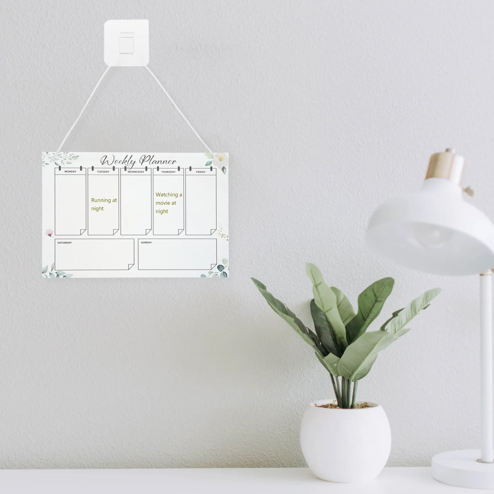 1Set Clear Acrylic Writing Memo Board Hanging Message Board Reusable for Office Home School Notes Schedule School Supply