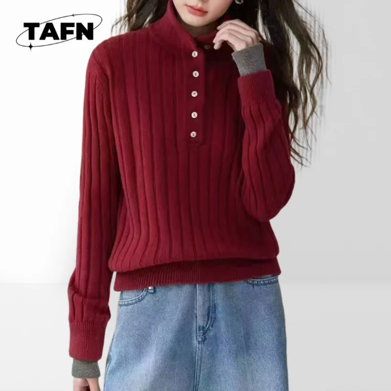 Wysokiej jakości sweter damski z dzianiny wełnianej, stylowy i wygodny krój, miękka mieszanka wełny zapewniająca ciepło i komfort AJ0930