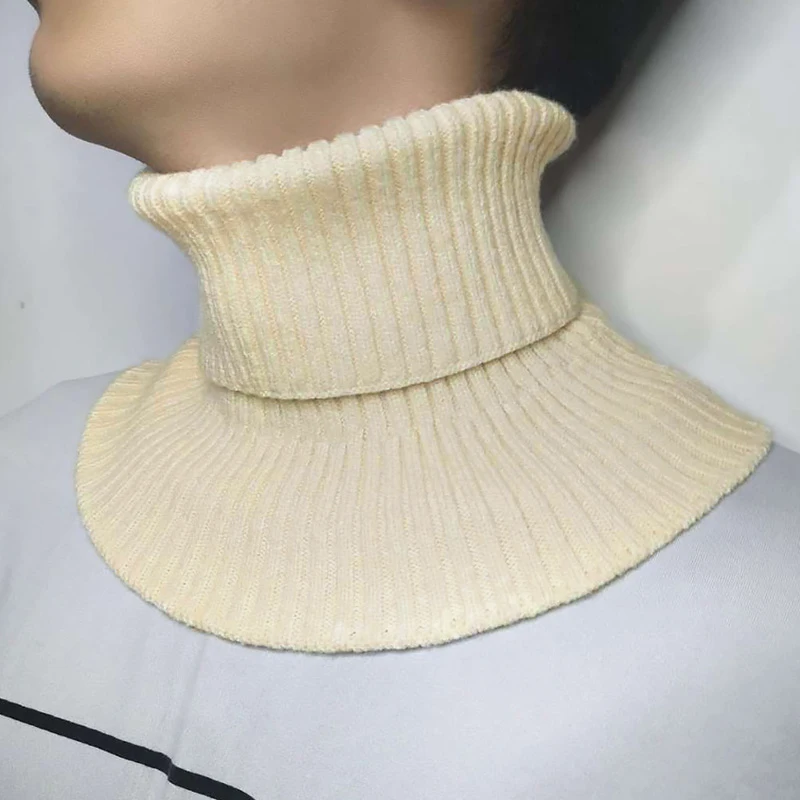 

Men's Fake Collars Knitted Scarf Winter Windproof Warm Collar Wrap Scarves Elastic Turtleneck Detachable Shirt Collars Воротник